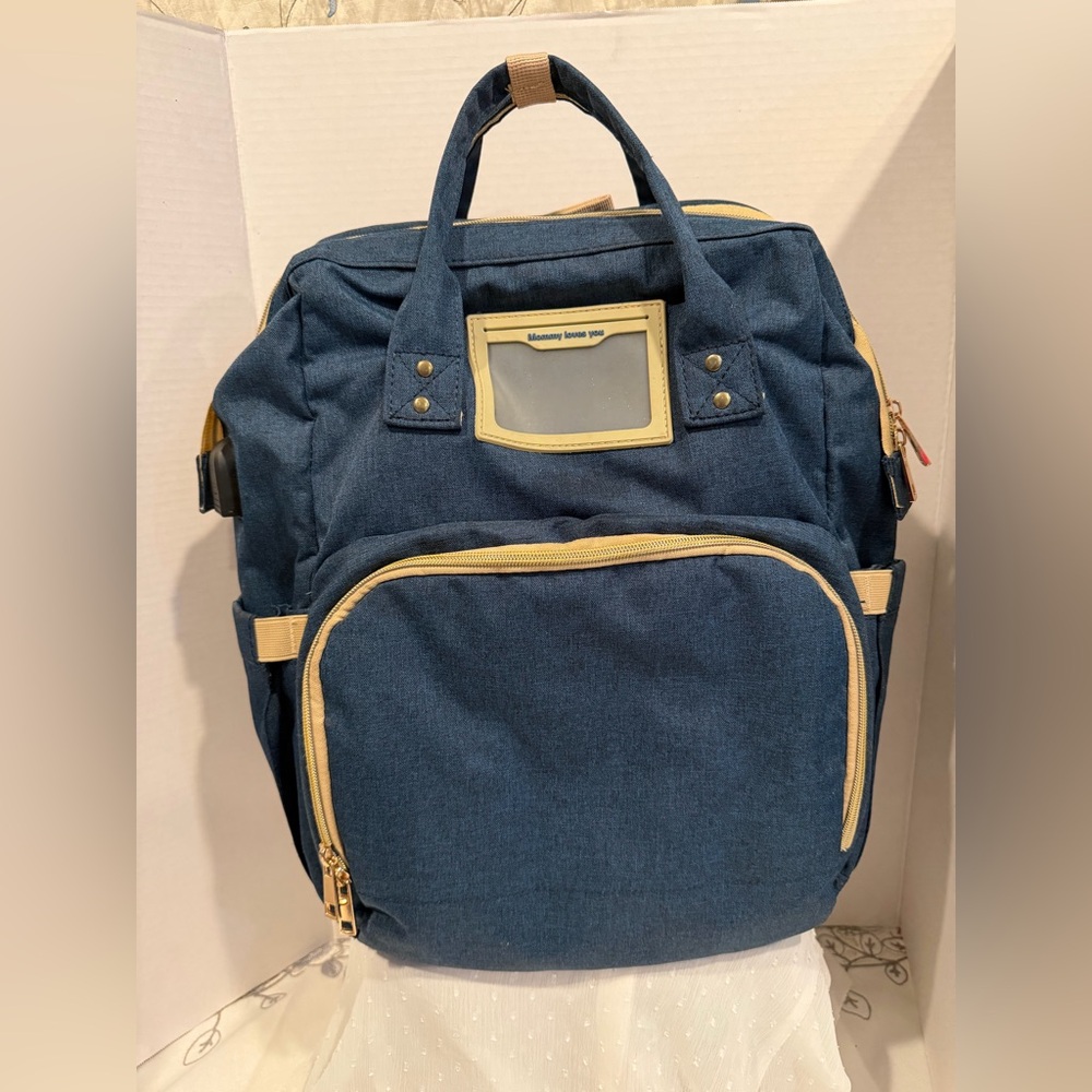 Stylish Blue and Tan Backpack